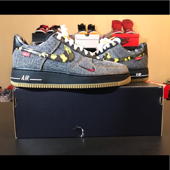 Nike Air Force 1 Low Camo Denim Remix Size 7.5 Men - Picture 3 of 9